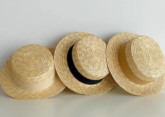 天然小麦織りの女性の夏の帽子