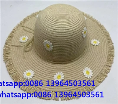 夏用タッセルベビーガールフラワー麦わら帽子